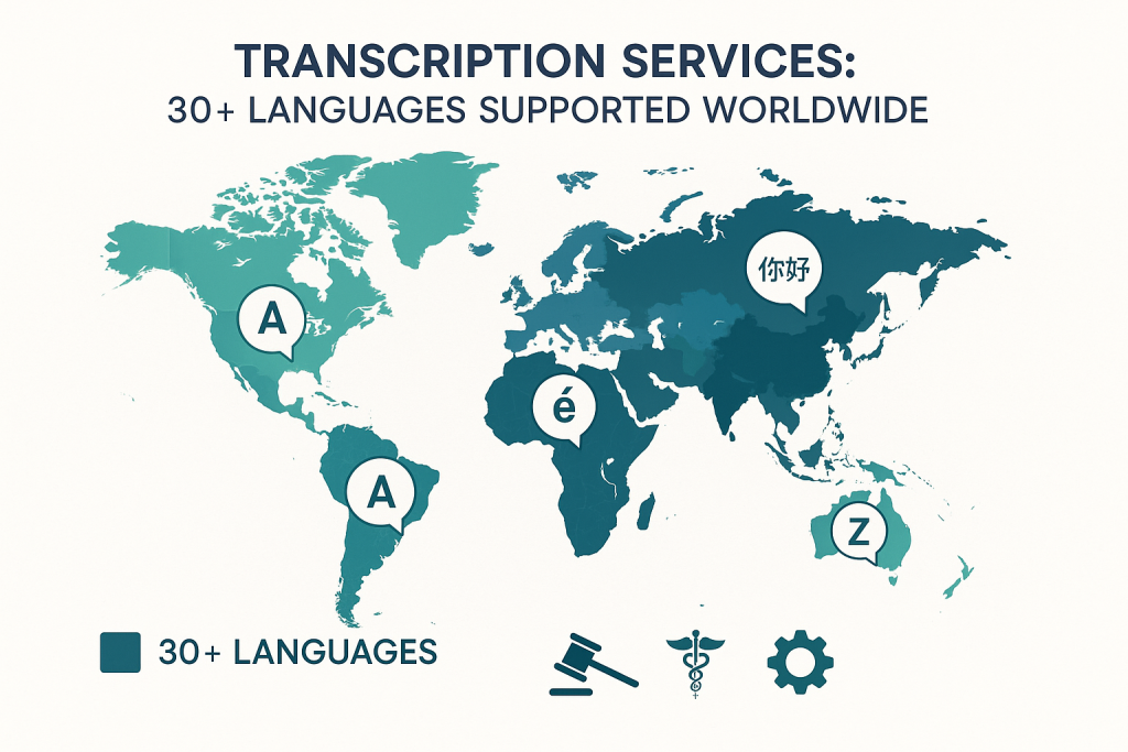 World map highlighting supported languages